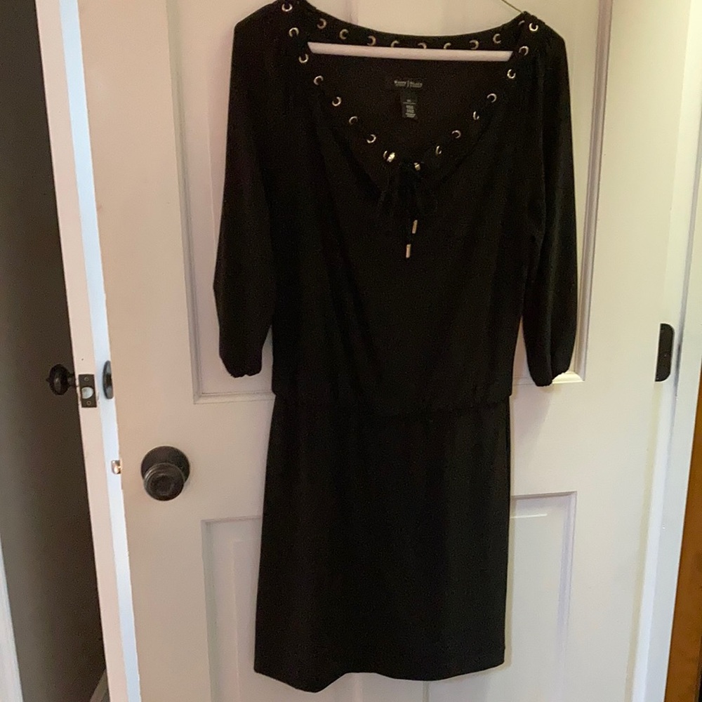WHBH Super cute black dress w/gold grommets.